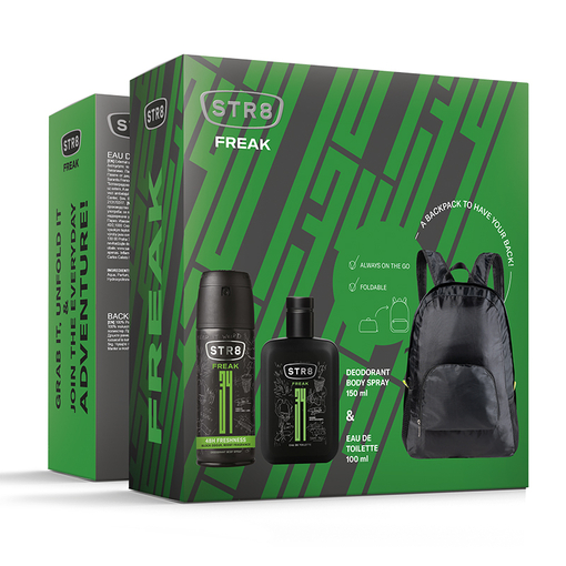 Product STR8 FR34K Set: Eau de Toilette 100ml + Deodorant Spray 150ml + Gift Backpack base image