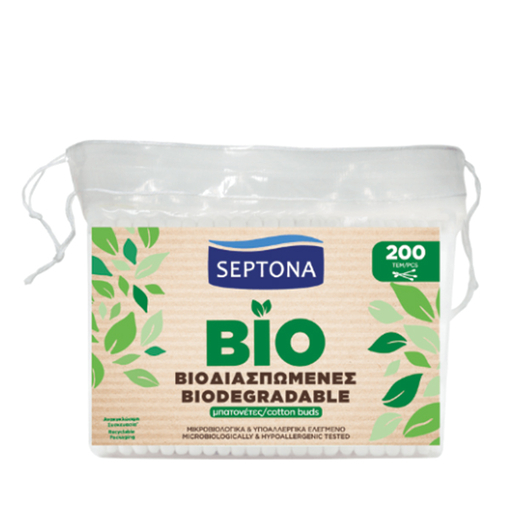 Product Septona Βιοδιασπώμενες Μπατονέτες 100% Βαμβακερές 200μχ base image