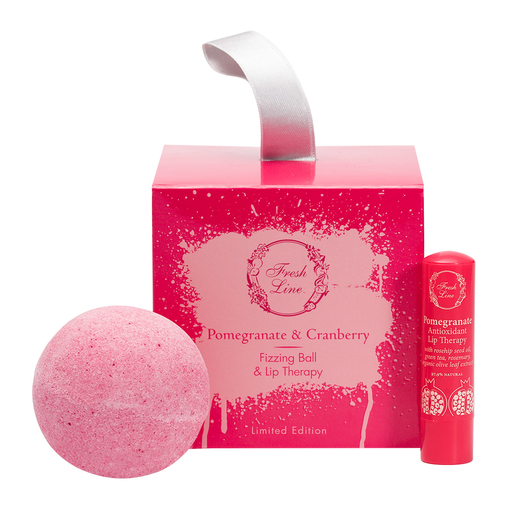 Product Pomegranate & Cranberry Limited Edition Candy Box Handmade Effervescent Ball ~120g & Antioxidant Hand Treatment 5,4g base image