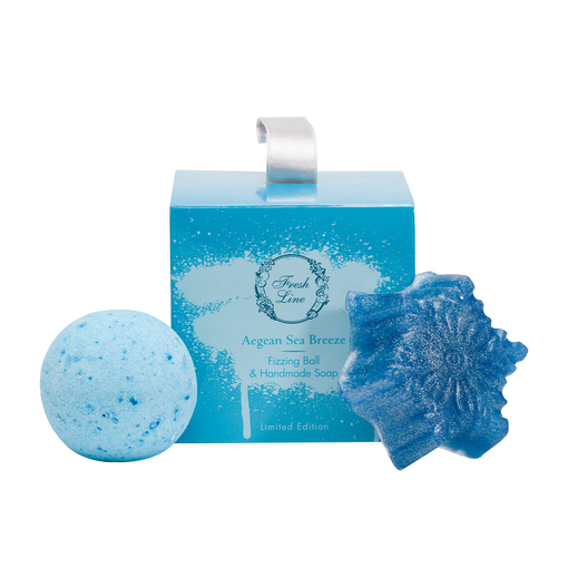 Product Fresh Line Aegean Sea Breeze Candy Box =Handmade soap ~100g & Handmade effervescent ball ~120g base image