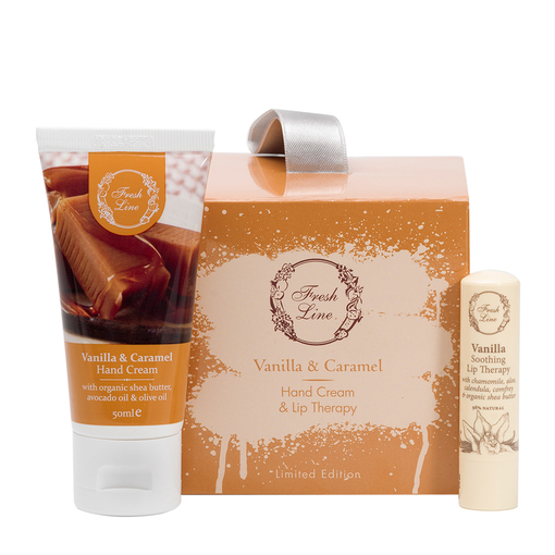 Product Fresh Line Limited Edition Vanilla & Caramel Care Set with Hand Cream 50ml & Soothing Hand Treatment 5,4g base image
