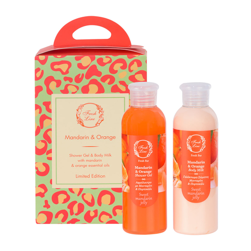 Product Fresh Line Mandarin & Orange Body Set Shower Gel 200ml & Body Milk 200ml base image