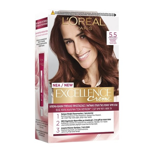 Product L'Oreal Excellence Creme Permanent Hair Dye 48ml | Απόχρωση 5.5 Ακαζού Μαόνι base image