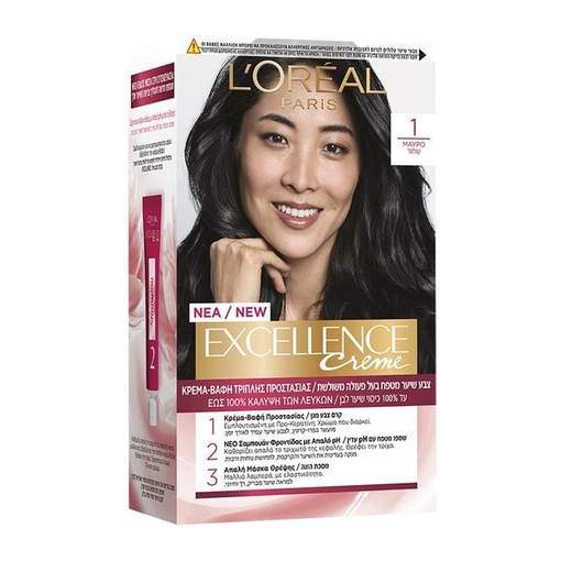 Product L'Oreal Excellence Creme Permanent Hair Dye 48ml - No 1.0 Μαύρο base image