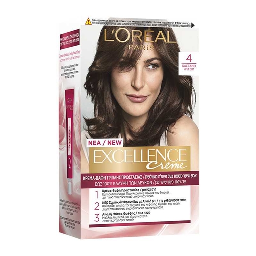 Product L'Oreal Excellence Crème Βαφή Μαλλιών 48ml - No 4.0 Καστανό base image