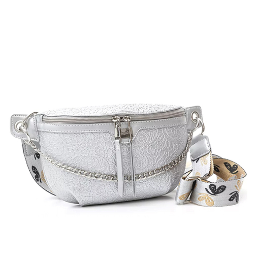 Product Fragola Γυναικεία Τσάντα Μέσης με Δαντέλα Crossbody Silver base image