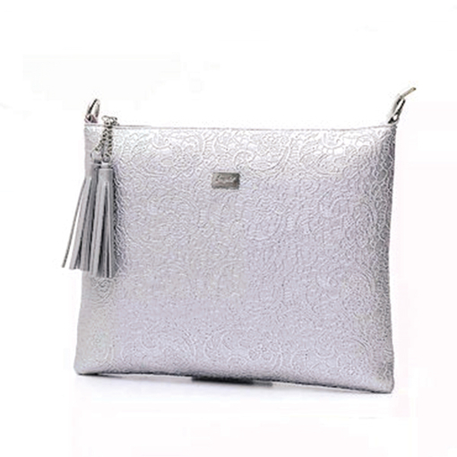 Product Fragola Γυναικεία Τσάντα-Φάκελος Χειρός και Χιαστί με Δαντέλα Silver base image