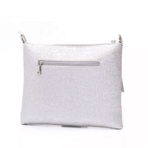 Product Fragola Γυναικεία Τσάντα-Φάκελος Χειρός και Χιαστί με Δαντέλα Silver base image
