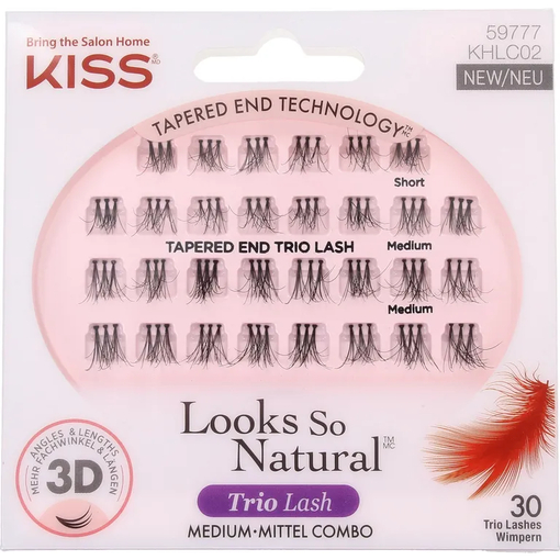 Product Kiss Haute Looks So Natural Trio Lash Medium Combo Pack Couture Trio Lashes Classy base image