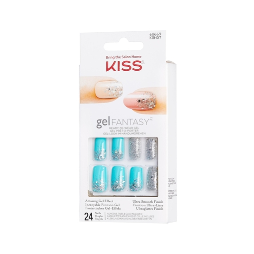 Product KISS Τεχνητά Νύχια Gel Fantasy Strass Blue Medium base image