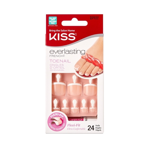 Product Kiss Γαλλικά Νύχια Ποδιών Κοντά/Τετράγωνα base image