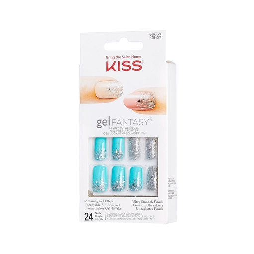 Product Kiss Τεχνητά Νύχια Gel Fantasy Strass Blue Medium base image