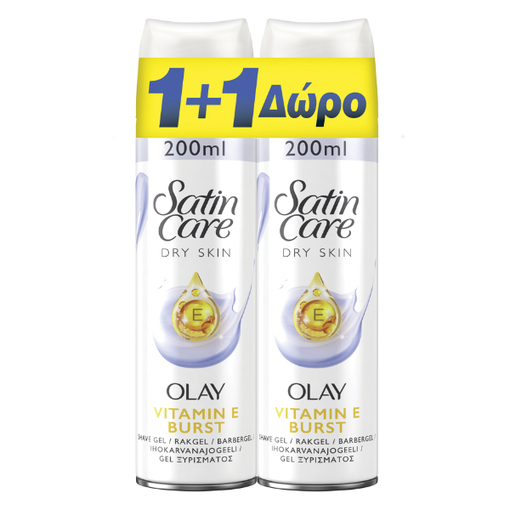 Product Gillette Satin Care Olay Γυναικείο Gel Ξυρίσματος 2x200ml 1+1 Δώρο base image