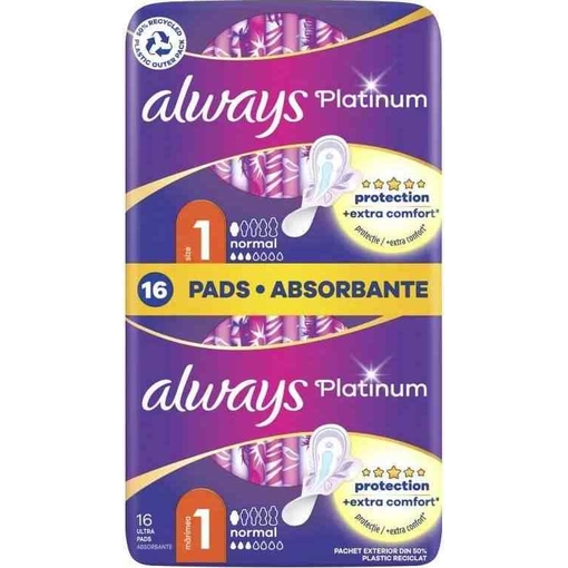 Product Always Σερβιέτες Promo Platinum Ultra Normal Plus Size 1 - 16τμχ base image