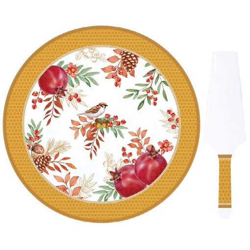 Product Easy Life Autumn Symphony Σετ Τουρτιέρα & Σπάτουλα 32εκ. Πορσελάνη base image