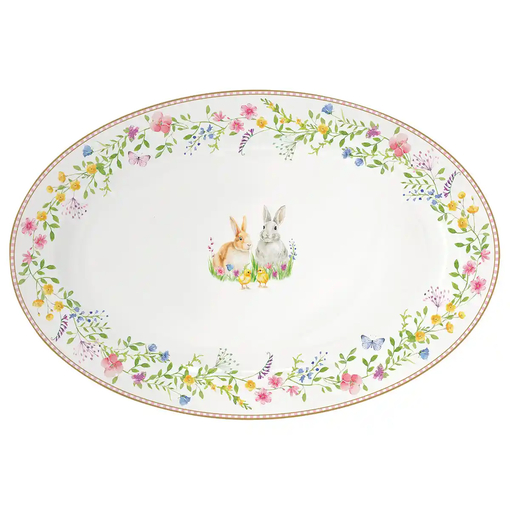 Product Easy Life Πιατέλα Πορσελάνης Happy Easter 35x23.5cm Λευκή-Ροζ base image