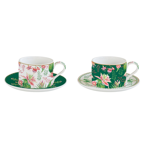 Product Easy Life Σετ 2 Φλυτζάνια Τσαγιού 240ml με Πιατάκια - Πολύχρωμα Λουλούδια base image