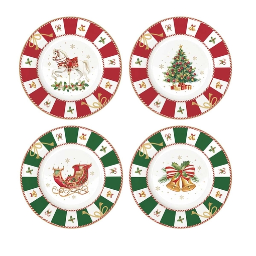 Product Easy Life Christmas Tale Sweet Plate Set Σετ Πιάτων Γλυκού Πορσελάνης Για Εορταστικό Τραπέζι 19cm base image