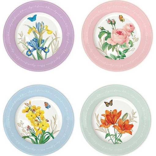 Product Easy Life Set of 4 Royal Blossom Porcelain Dessert Plates 19cm 200ml White base image