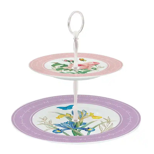 Product Easy Life Διώροφη Τουρτιέρα Πορσελάνης Royal Blossom 14.5cm / 18cm Πολύχρωμο base image