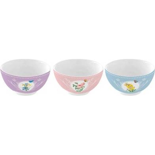 Product Easy Life Royal Blossom Porcelain Bowl Set (3) 9.5x5cm 200ml White base image
