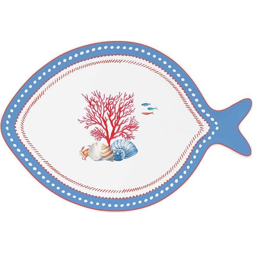 Product Easy Life Sea Breeze Porcelain Platter 27x19x0cm White/Blue base image