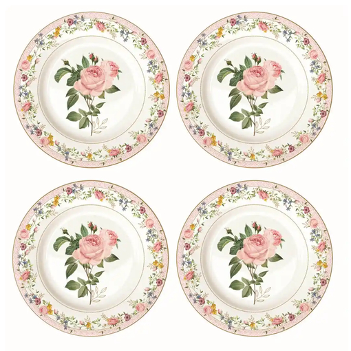 Product Easy Life Σετ 4 Τεμάχια Πιάτα Γλυκού Πορσελάνης Chant des Roses 19cm Ροζ base image