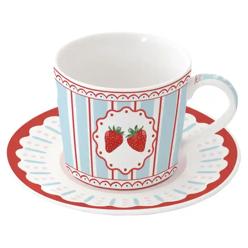 Product Easy Life Φλιτζάνι Πρωινού Πορσελάνης Fruit Mania με Πιάτο 15x15x10cm 400ml Πολύχρωμο base image