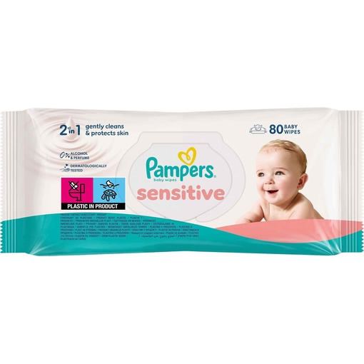 Product Pampers Sensitive Hypoallergenic Baby Wipes 80 pcs base image