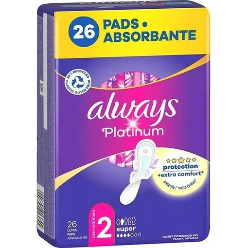 Product Always Platinum Ultra Long Σερβιέτες Με Φτερά Size 2 26τμχ base image