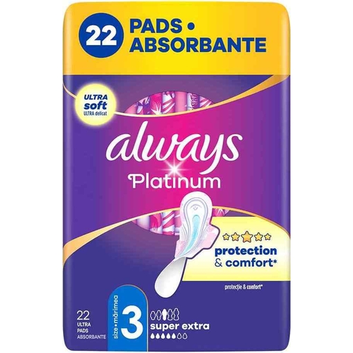 Product Always Σερβιέτες Platinum Super Extra Size 3 - 22τμχ base image