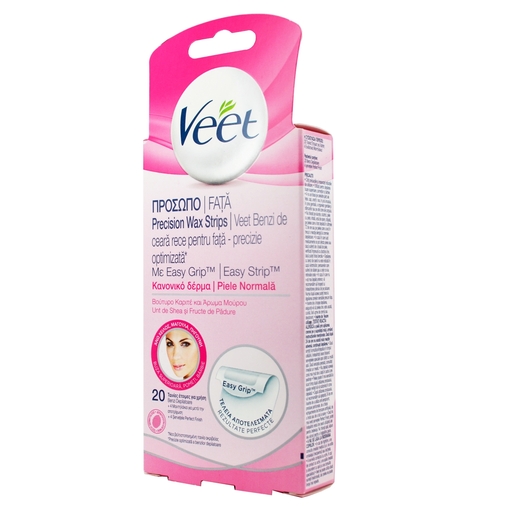 Product Veet Ταινίες Προσώπου Κρύο Κερί Έτοιμες για Χρήση 20Τμχ base image