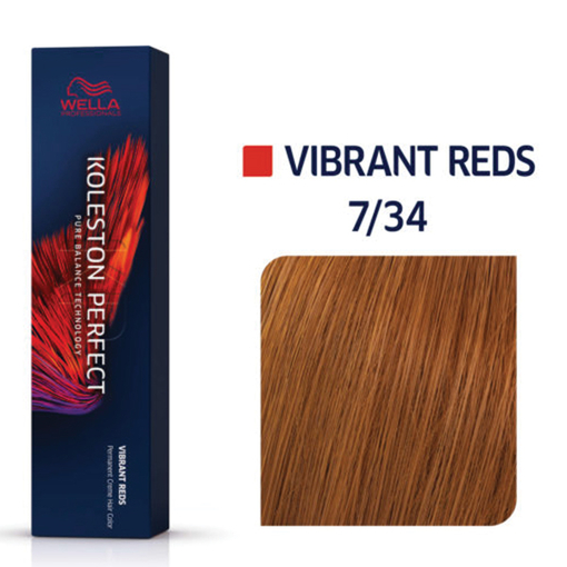 Product Wella Professionals Koleston Perfect Me+ Vibrant Reds 60ml | Απόχρωση 7/34 Ξανθό Χρυσό Κόκκινο base image