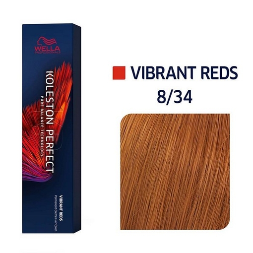 Product Wella Professionals Koleston Perfect Me+ Vibrant Reds 60ml | Απόχρωση 8/34 Ξανθό Ανοιχτό Χρυσό Κόκκινο base image