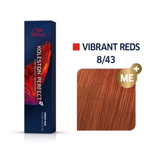 Product Wella Professionals Koleston Perfect Me+ Vibrant Reds 60ml | Απόχρωση 8/43 Ξανθό Ανοιχτό Κόκκινο Χρυσό base image