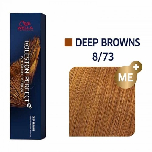 Product Wella Professionals Koleston Perfect Me+ Deep Browns 60ml - No 8/73 Ξανθό Ανοιχτό Καφέ Χρυσό base image