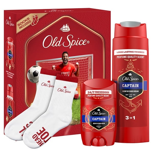 Product Old Spice Captain Foot Socks Αποσμητικό Stick 50ml + 3-in-1 Αφρόλουτρο & Σαμπουάν 250ml + Κάλτσες base image