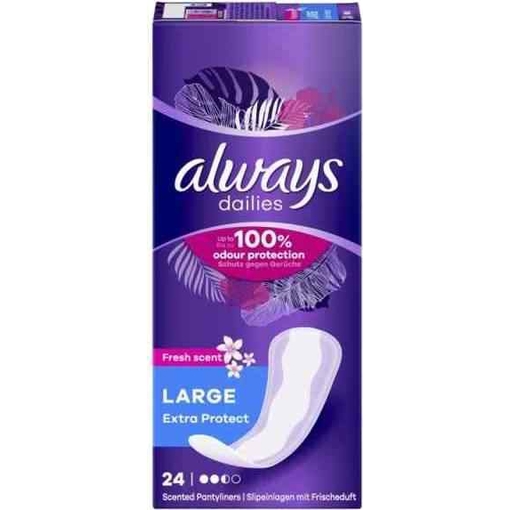 Product Always Σερβιετάκια Dailies Extra Protect Large - 24τμχ base image