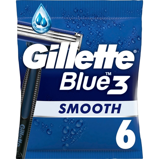 Product Gillette Blue 3 Disposable Razors, 6-pack base image