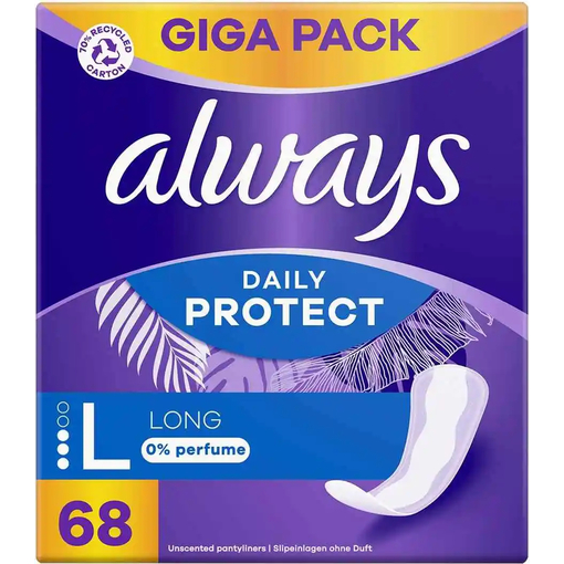 Product Always Daily Protect Long 0% Σερβιετάκια Χωρίς Άρωμα 68τεμ base image