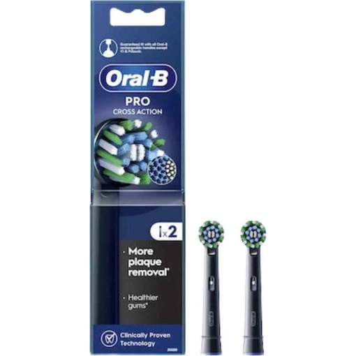 Product Oral-B Cross Action Black Edition Clean Maximiser Ανταλλακτικές Κεφαλές 2τμχ base image