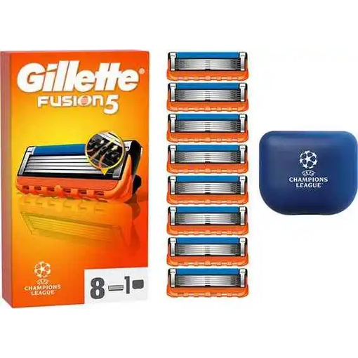 Product Gillette Fusion5 Replacement Razor Heads 8 pcs & Travel Protective Cover base image