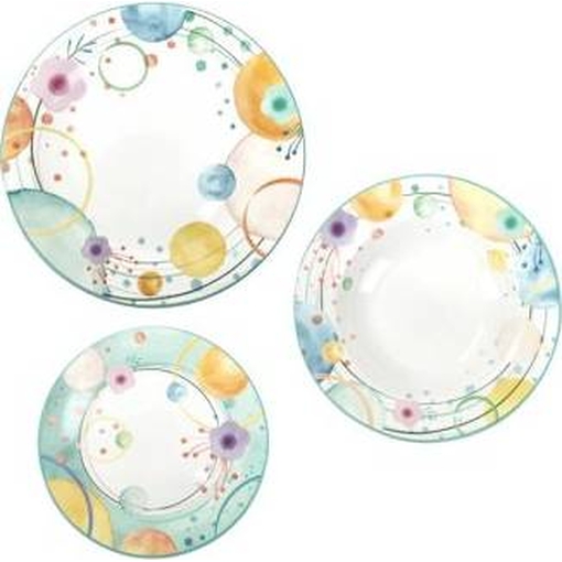 Product Brandani Bollicine Porcelain Dinnerware Set 18pcs 26.5/22/19cm 18pcs Multicolor base image