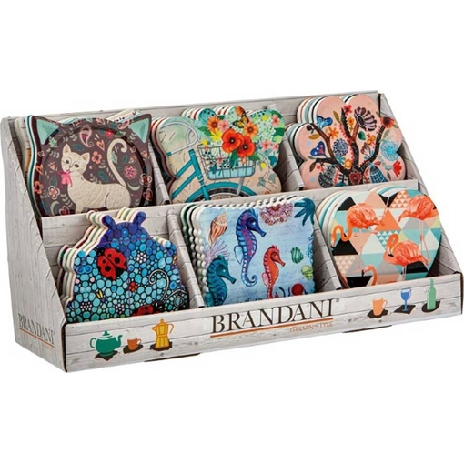 Product Σουβέρ Κεραμικό με Βάση Φελλού Farfalla 11x11cm 0ml Πολύχρωμο base image