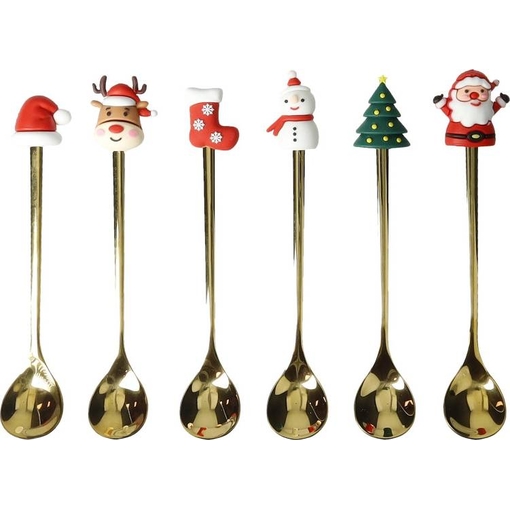 Product Christmas Set 6 Spoons Σετ 6 Κουταλάκια Ανοξείδωτα Με Λαβή Σιλικόνη base image