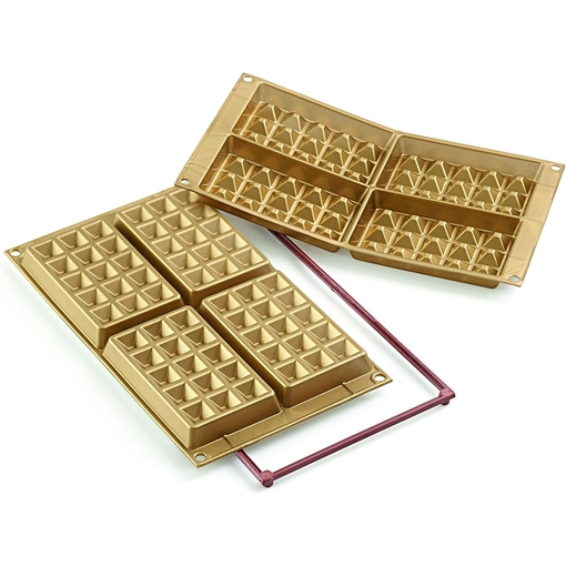 Product Silikomart Wonder Cakes Φόρμα Κέικ 4 Θέσεων 548ml Gold base image