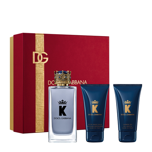 Product Dolce & Gabbana Men's Fragrance Set K by Dolce & Gabbana Eau de Parfum Trio Gift Set: Eau de Parfum 100ml & Aftershave Balm 50ml & Shower Gel 50ml base image