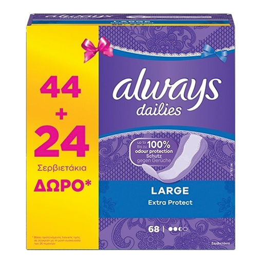 Product Always Σερβιετάκια Dailies Large 44&24τμχ base image