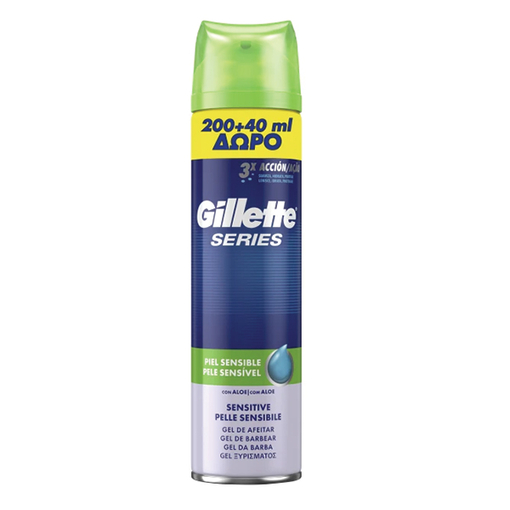 Product Gillette Series Gel Ξυρίσματος Sensitive Skin 200ml + 40ml Δώρο base image