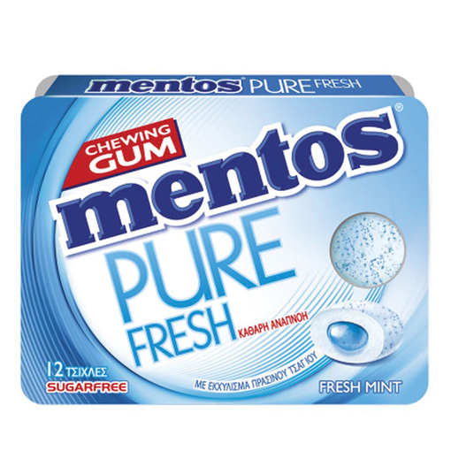 Product Mentos Τσίχλες Pure Fresh Μέντα Χωρίς Ζάχαρη 18g base image